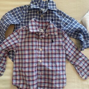 Polo by Ralph Lauren Kids Plaid Button Down Shirts - Blue and Red